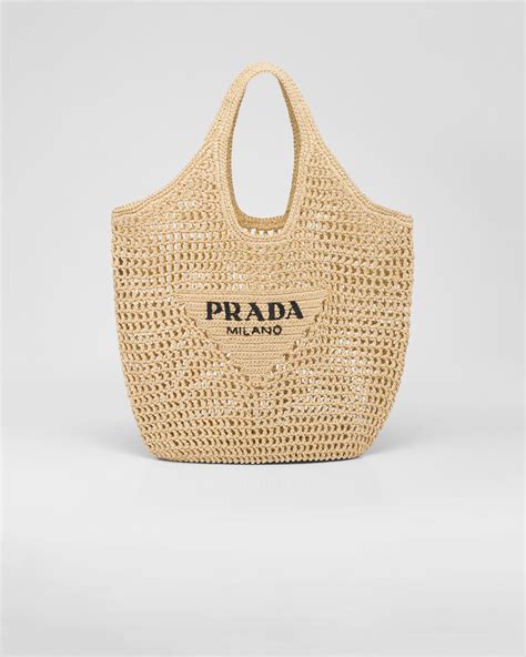 prada raffia beach tote